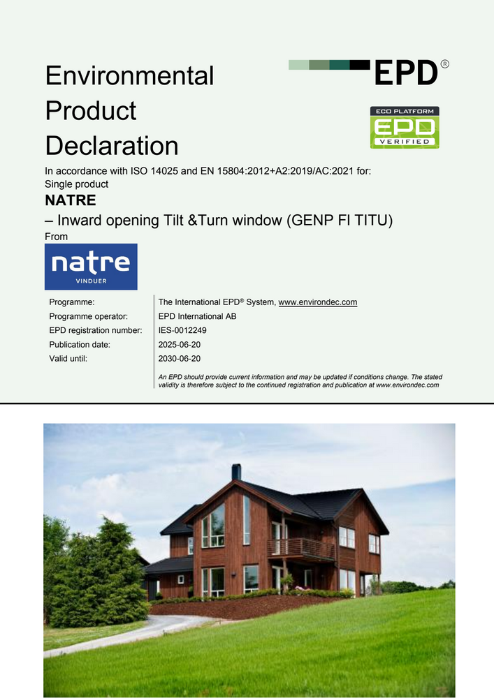 EPD for Natre vippe/dreie-vindu, 17-06-2025